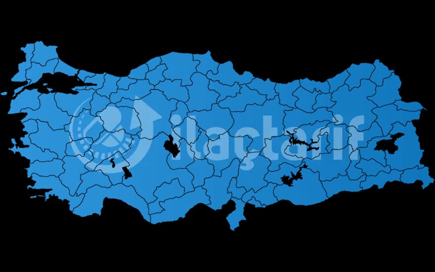 Türkiye haritası üzerinde İlaçTarif'in hizmet verdiği 81 il